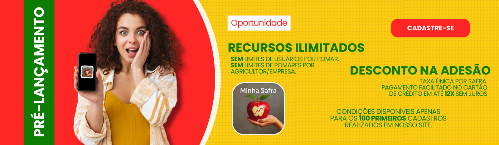 banner lançamento celular geométrico em roxo e amarelo